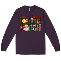 Plum Santa's Favorite Softball Coach For Christmas Long Sleeve Tee - FaDigitalArtStudio