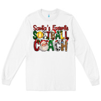 White Santa's Favorite Softball Coach For Christmas Long Sleeve Tee - FaDigitalArtStudio