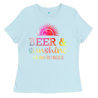 Baby Blue the only bs i need is beer sunshine Ladies Tee - artisFamous