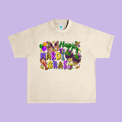 Happy Mardi Gras Urban Heavy Tee Designed By Fadigitalartstudio