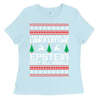Baby Blue epstein didnt kill himself christmas Ladies Tee - artisFamous