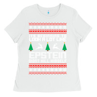 White epstein didnt kill himself christmas Ladies Tee - artisFamous