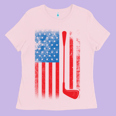 Golf With Usa Flag Ladies Tee Designed By Artisfamous