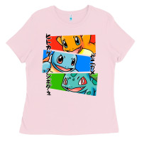 Bubblegum Pink kanto starters Ladies Tee - artisFamous
