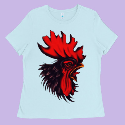 Rooster Ladies Tee Designed By Artisfamous