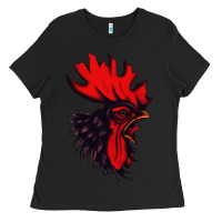 Black rooster Ladies Tee - artisFamous