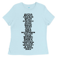 Baby Blue phonetic alphabet Ladies Tee - artisFamous