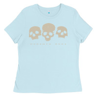 Baby Blue memento mori three skulls Ladies Tee - artisFamous