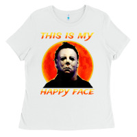 White this is my happy face Ladies Tee - artisFamous