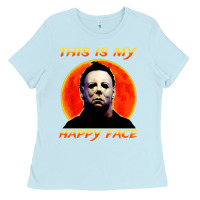 Baby Blue this is my happy face Ladies Tee - artisFamous