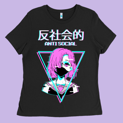 Antisocial Wave Anime Ladies Tee Designed By Artisfamous