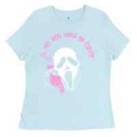 Baby Blue scream ghost Ladies Tee - artisFamous