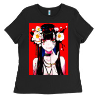 Black anime girl japanese Ladies Tee - artisFamous