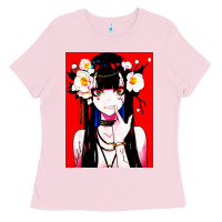 Bubblegum Pink anime girl japanese Ladies Tee - artisFamous