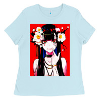 Baby Blue anime girl japanese Ladies Tee - artisFamous