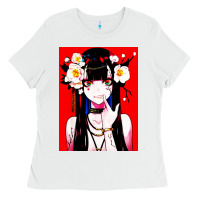White anime girl japanese Ladies Tee - artisFamous