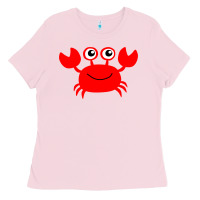 Bubblegum Pink Red Crab Ladies Tee - artisFamous