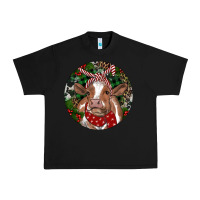 Black Brown Cow Christmas Urban Heavy Tee - RanaPortraitStore