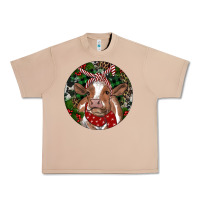 Burro Brown Cow Christmas Urban Heavy Tee - RanaPortraitStore