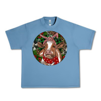 Pebble Blue Brown Cow Christmas Urban Heavy Tee - RanaPortraitStore