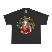 Pigment Black Brown Cow Christmas Urban Heavy Tee - RanaPortraitStore