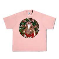 Salmon Brown Cow Christmas Urban Heavy Tee - RanaPortraitStore