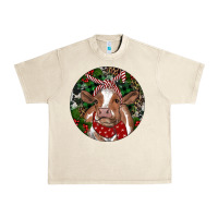 Brown Cow Christmas Urban Heavy Tee | Teevron