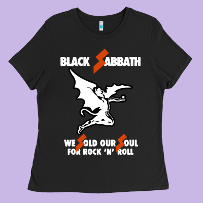 Black Rock And Roll Ladies Tee Designed By Artisfamous