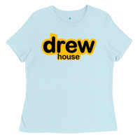 Baby Blue drew smile house Ladies Tee - artisFamous