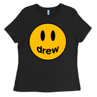 Black Drew Smile House Ladies Tee - artisFamous