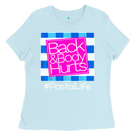 Baby Blue back and body hurts Ladies Tee - artisFamous