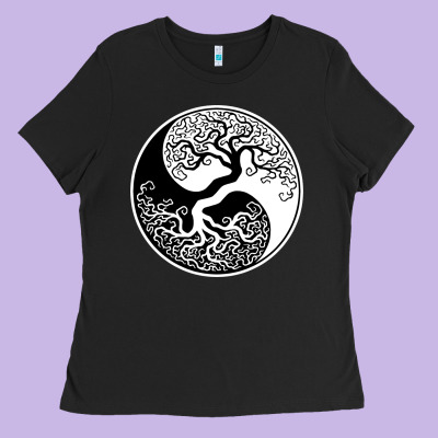 Tree Of Life Yin Yang Ladies Tee Designed By Artisfamous
