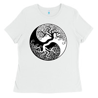 White tree of life yin yang Ladies Tee - artisFamous