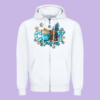 Cozy Season Zipper Hoodie Designed By Adodesignshop