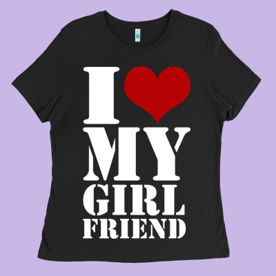 I Heart My Girlfriend Shirt Ladies Tee Designed By Artisfamous