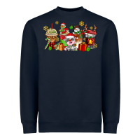 Navy christmas cow coffee cups Heavyweight Sweatshirt - AdoDesignShop