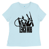 Baby Blue lench mob ice cube nwa west coast crewneck Ladies Tee - artisFamous
