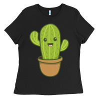 Black happy cactus hug me please Ladies Tee - artisFamous