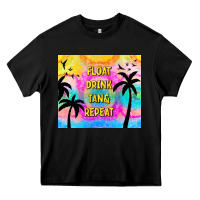 Black float drink tan & repeat Heavy Core Tee - TumblerDesignByShophia
