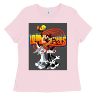 Bubblegum Pink cartoon Ladies Tee - artisFamous