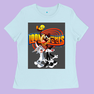 Cartoon Ladies Tee Designed By Artisfamous