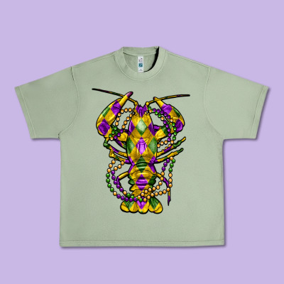 Mardi Gras Crawfish Urban Heavy Tee Designed By Fadigitalartstudio