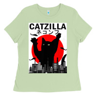 Matcha vintage catzilla japanese sunset style Ladies Tee - artisFamous