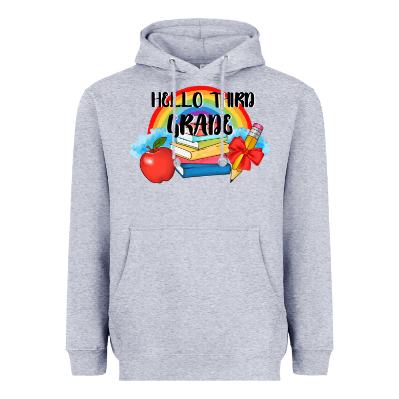 Back To School Hello Third Grade 3200x2400 Heavyweight Hoodie by AdoDesignShop | Teevron