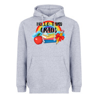 Heather Grey back to school hello third grade 3200x2400 Heavyweight Hoodie - AdoDesignShop