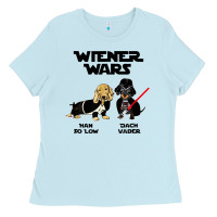 Baby Blue wiener wars funny dachshund Ladies Tee - artisFamous