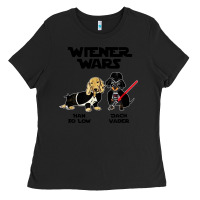 Black wiener wars funny dachshund Ladies Tee - artisFamous