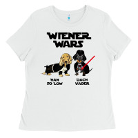 White wiener wars funny dachshund Ladies Tee - artisFamous