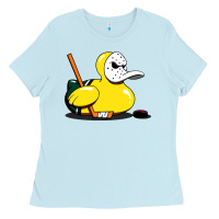 Baby Blue mighty rubber ducky Ladies Tee - artisFamous