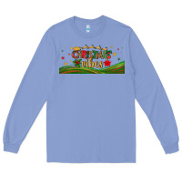 Colony Blue christmas vibes libbey glass Long Sleeve Tee - BundleAndBundleShop
